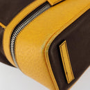 PRADA Hand Bag Canvas Yellow Brown Auth 154533-15