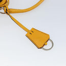 PRADA Hand Bag Canvas Yellow Brown Auth 154533-20