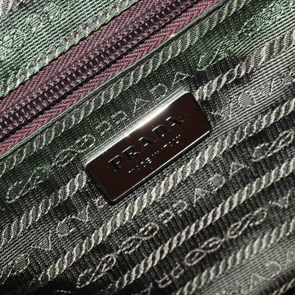 PRADA Hand Bag Canvas Yellow Brown Auth 154533