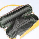 PRADA Hand Bag Canvas Yellow Brown Auth 154533-26
