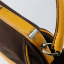 PRADA Hand Bag Canvas Yellow Brown Auth 154533-9