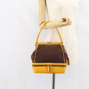 PRADA Hand Bag Canvas Yellow Brown Auth 154533-27
