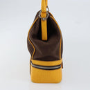 PRADA Hand Bag Canvas Yellow Brown Auth 154533-3