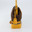 PRADA Hand Bag Canvas Yellow Brown Auth 154533-4