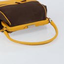 PRADA Hand Bag Canvas Yellow Brown Auth 154533-7