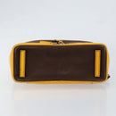 PRADA Hand Bag Canvas Yellow Brown Auth 154533-5