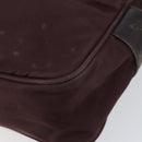 PRADA Shoulder Bag Nylon Bordeaux Silver Auth 154535-10