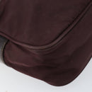 PRADA Shoulder Bag Nylon Bordeaux Silver Auth 154535-15