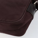 PRADA Shoulder Bag Nylon Bordeaux Silver Auth 154535-16