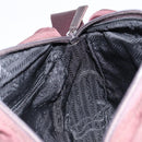 PRADA Shoulder Bag Nylon Bordeaux Silver Auth 154535-18