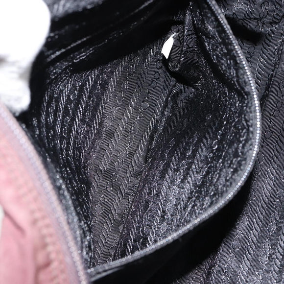 PRADA Shoulder Bag Nylon Bordeaux Silver Auth 154535