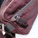 PRADA Shoulder Bag Nylon Bordeaux Silver Auth 154535-24