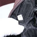 PRADA Shoulder Bag Nylon Bordeaux Silver Auth 154535-24