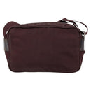 PRADA Shoulder Bag Nylon Bordeaux Silver Auth 154535-3