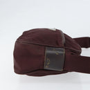 PRADA Shoulder Bag Nylon Bordeaux Silver Auth 154535-4