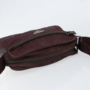 PRADA Shoulder Bag Nylon Bordeaux Silver Auth 154535-6