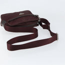 PRADA Shoulder Bag Nylon Bordeaux Silver Auth 154535-7