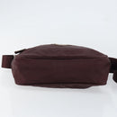 PRADA Shoulder Bag Nylon Bordeaux Silver Auth 154535-9