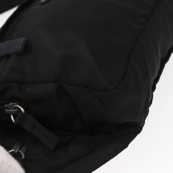 PRADA Body Bag Nylon Black Silver Auth 154536