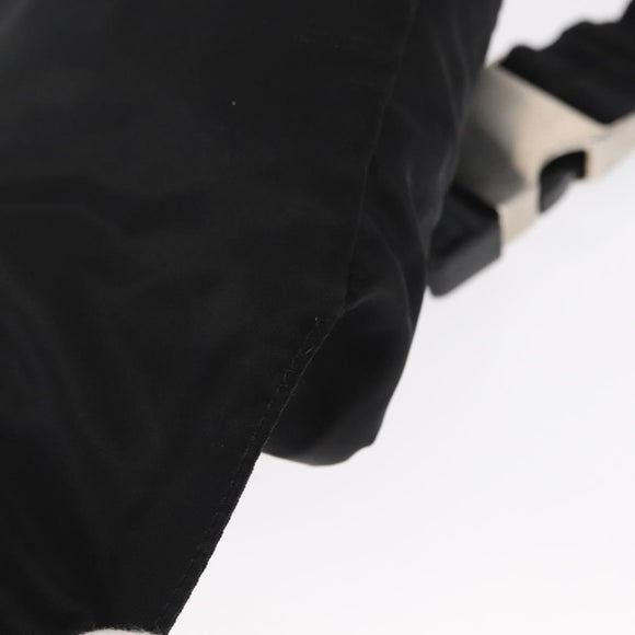 PRADA Body Bag Nylon Black Silver Auth 154536