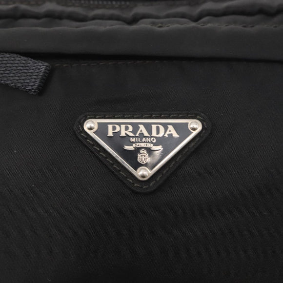 PRADA Body Bag Nylon Black Silver Auth 154536