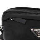 PRADA Body Bag Nylon Black Silver Auth 154536-15