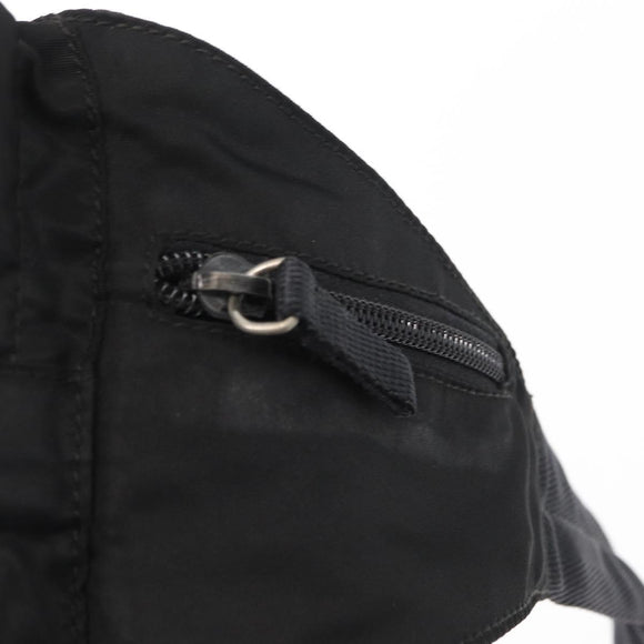 PRADA Body Bag Nylon Black Silver Auth 154536