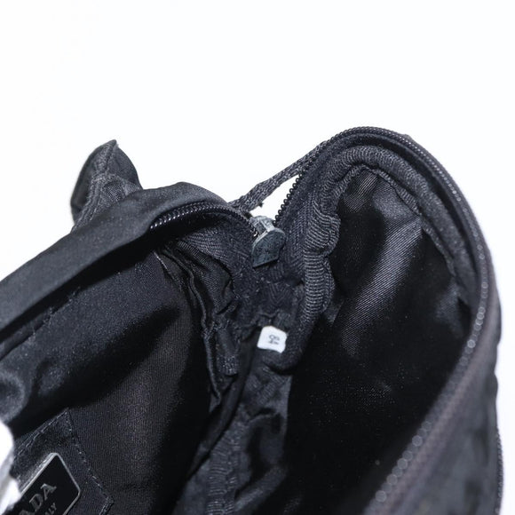 PRADA Body Bag Nylon Black Silver Auth 154536