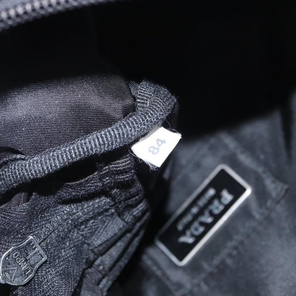 PRADA Body Bag Nylon Black Silver Auth 154536