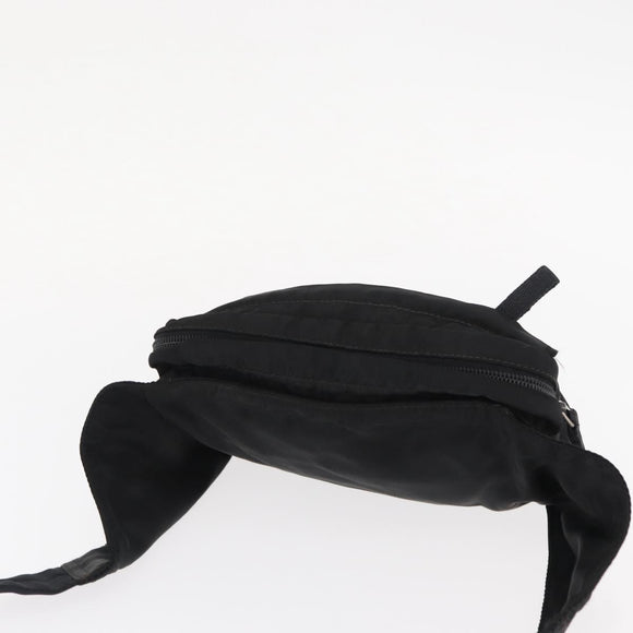 PRADA Body Bag Nylon Black Silver Auth 154536