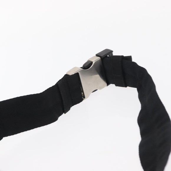 PRADA Body Bag Nylon Black Silver Auth 154536