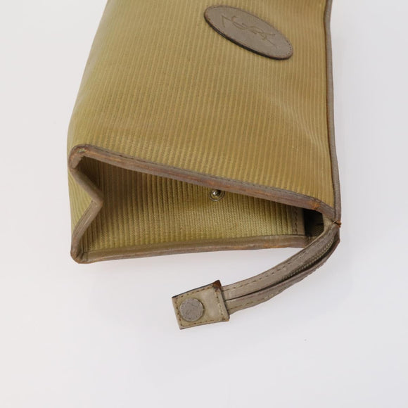 SAINT LAURENT Clutch Bag Leather 2 Set Beige Brown Auth 154537