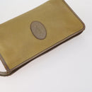 SAINT LAURENT Clutch Bag Leather 2 Set Beige Brown Auth 154537-12