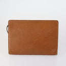 SAINT LAURENT Clutch Bag Leather 2 Set Beige Brown Auth 154537-3