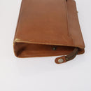 SAINT LAURENT Clutch Bag Leather 2 Set Beige Brown Auth 154537-4