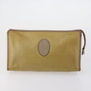 SAINT LAURENT Clutch Bag Leather 2 Set Beige Brown Auth 154537-9