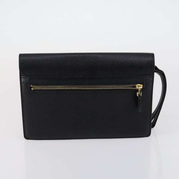 Burberrys Nova Check Clutch Bag Canvas Leather 2 Set Black Beige Auth 154538