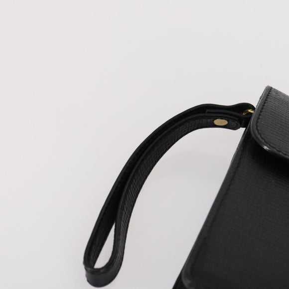 Burberrys Nova Check Clutch Bag Canvas Leather 2 Set Black Beige Auth 154538