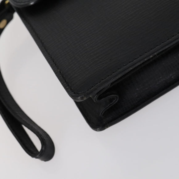 Burberrys Nova Check Clutch Bag Canvas Leather 2 Set Black Beige Auth 154538