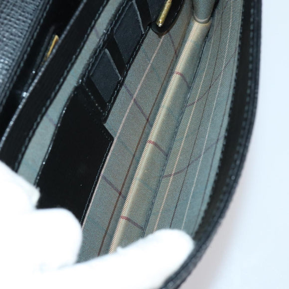 Burberrys Nova Check Clutch Bag Canvas Leather 2 Set Black Beige Auth 154538