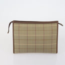 Burberrys Nova Check Clutch Bag Canvas Leather 2 Set Black Beige Auth 154538-3