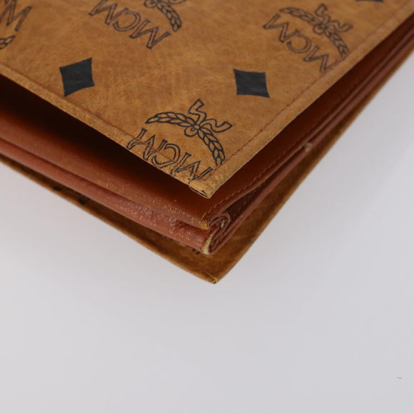 FENDI MCM Zucchino Canvas Vicetos Logogram Bag PVC 2 Set Brown Beige Auth 154539