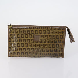 FENDI MCM Zucchino Canvas Vicetos Logogram Bag PVC 2 Set Brown Beige Auth 154539 - 0