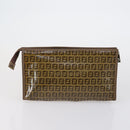 FENDI MCM Zucchino Canvas Vicetos Logogram Bag PVC 2 Set Brown Beige Auth 154539-3