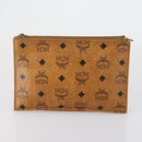 FENDI MCM Zucchino Canvas Vicetos Logogram Bag PVC 2 Set Brown Beige Auth 154539-9