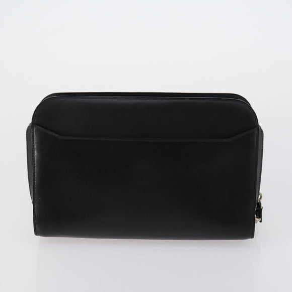 CARTIER Clutch Bag Leather 2 Set Bordeaux Black Auth 154541