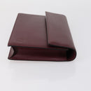 CARTIER Clutch Bag Leather 2 Set Bordeaux Black Auth 154541-4