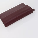 CARTIER Clutch Bag Leather 2 Set Bordeaux Black Auth 154541-5