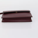 CARTIER Clutch Bag Leather 2 Set Bordeaux Black Auth 154541-7