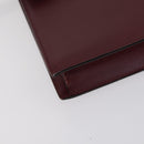 CARTIER Clutch Bag Leather 2 Set Bordeaux Black Auth 154541-8